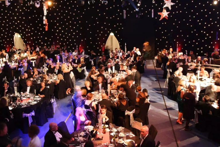 Stadium set up for a dinner