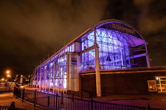 Techniquest building at night