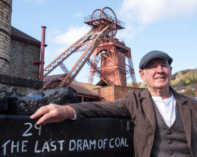 WME 4 copy Gentleman dressed as a miner outside the Rhondda Heritage Site