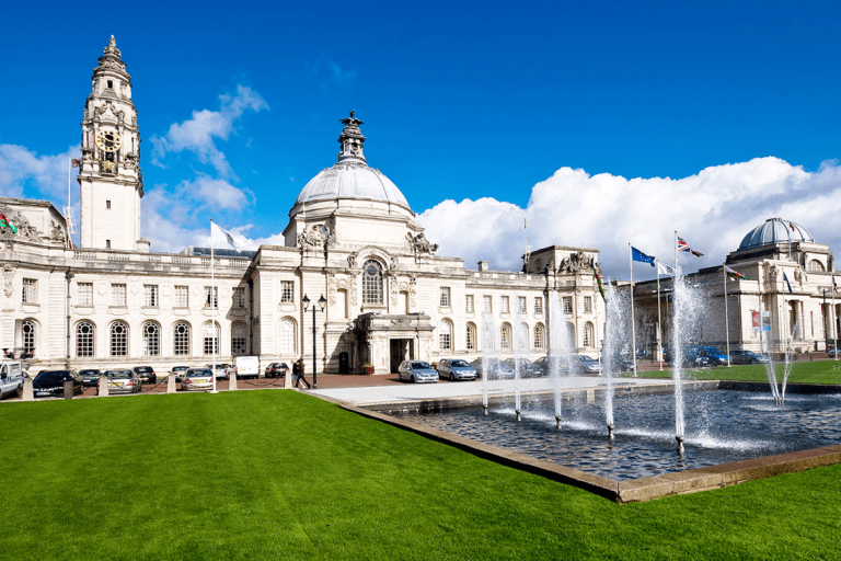 City Hall External view with fountains