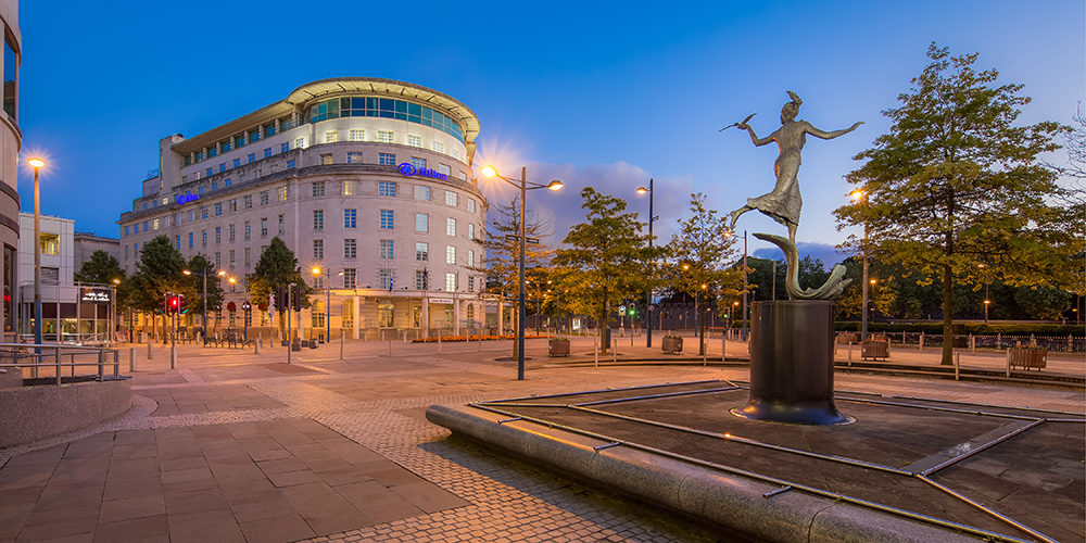 Exterior of the Hilton Hotel Cardiff
