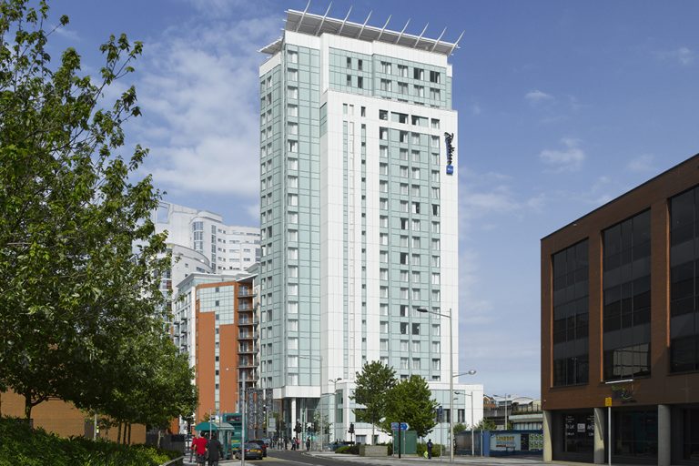 Exterior of Radisson Blu Hotel