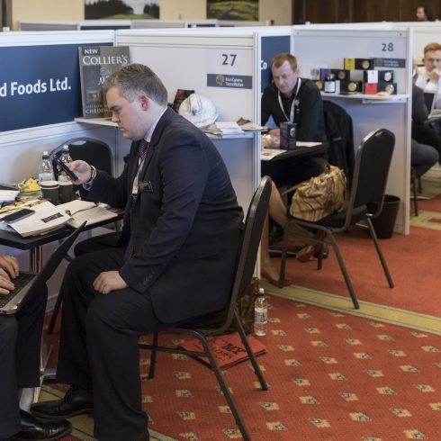 Taste Wales Conference people sat at booths
