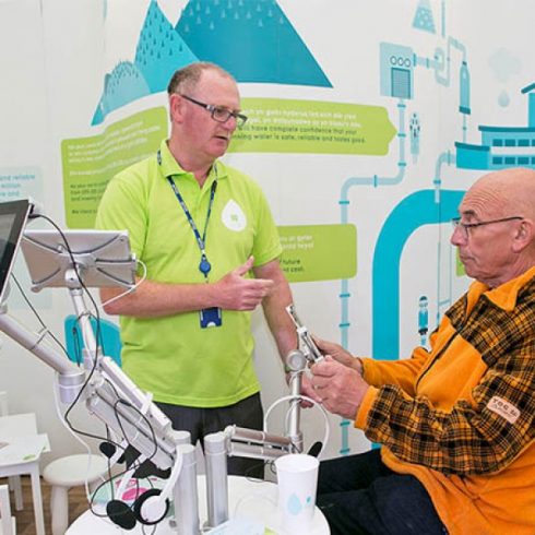 Dwr Cymru Welsh Water stand with iPad control