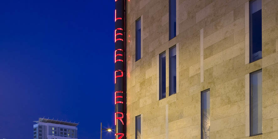 Sleeperz Hotel I, Cardiff, Wales, Peter Clash Architects Exterior of Sleeperz Hotel Cardiff