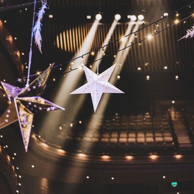 Event managed dinner with star decorations